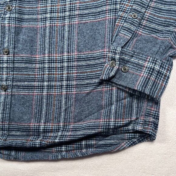 Eddie Bauer Men's‎ XL 100% Cotton Warm Brushed Twill Flannel Shirt Blue Plaid - Picture 6 of 13